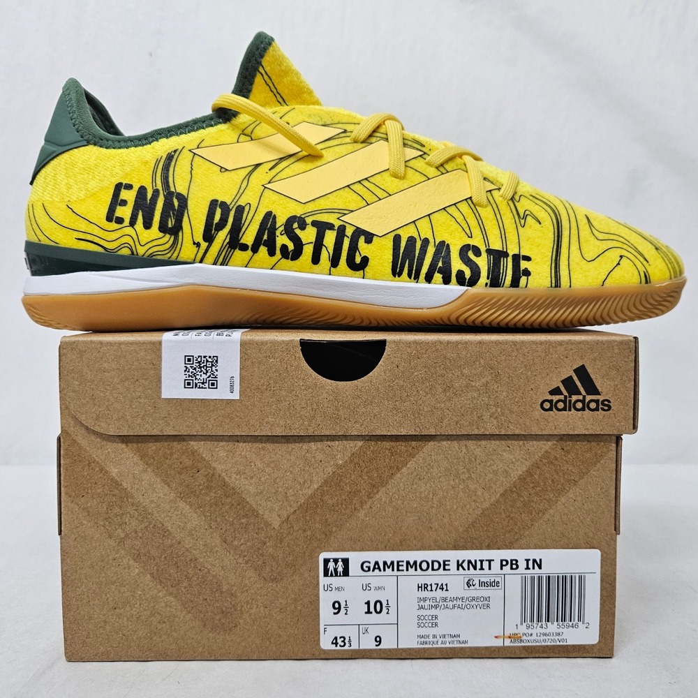Adidas Gamemode Knit PB IN Indoor Soccer Shoe HR1741 Yellow Green Mens Size 9.5